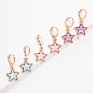Trendy star dangle earrings